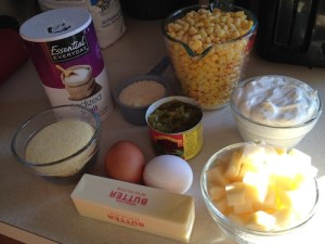 Three Cheese Corn Casserole Ingredients