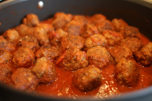 Simmering Meatballs